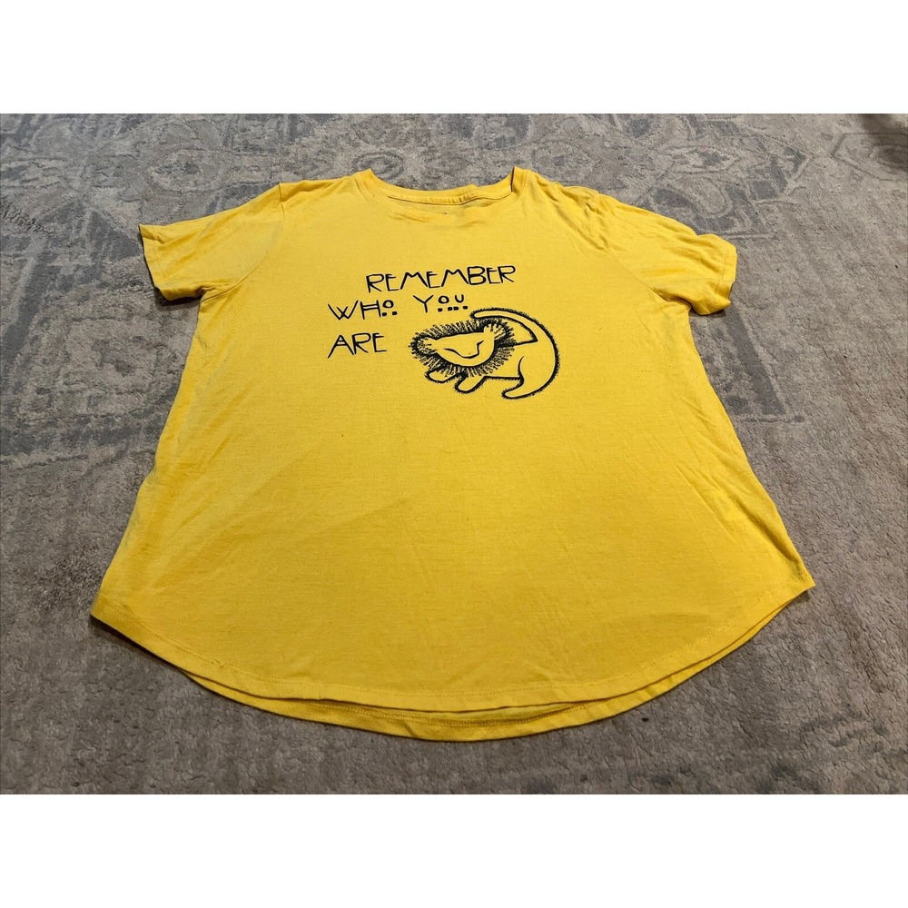 Disney Lion King T Shirt Yellow Remember Who You Are Womens Sz 3XL Short Sleeve